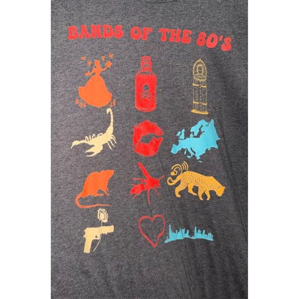 80's Rock Bands Graphic Tee Men's 5XLT Big & Tall | Retro Nostalgia Legends
